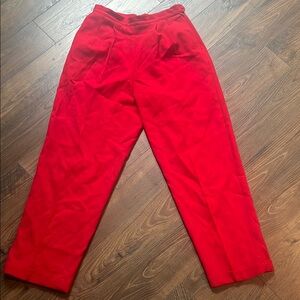 Lauren Alexandra Red 100% Wool Tailored Pants Women’s Size 8 High Waist